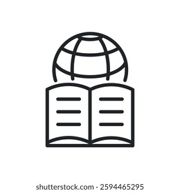 Global learning thin line icons. Perfect pixel on transparent background