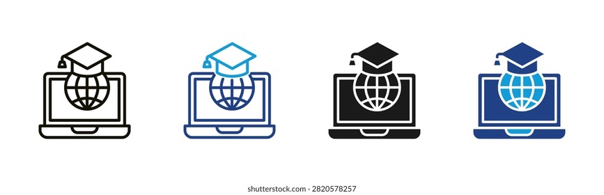 Global Learning Web icon with multiple style collection