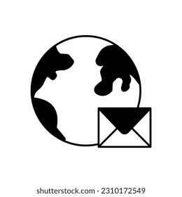 Global letter  Glyph Vector Icon that can easily edit or modify

