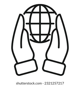 Global liability icon outline vector. Business money. Accident injury