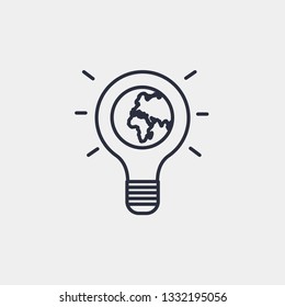 Global Light Bulb Modern Simple Outline Vector Icon