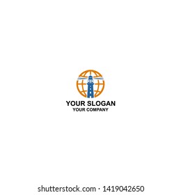 Global Lighthouse Logo Design Template