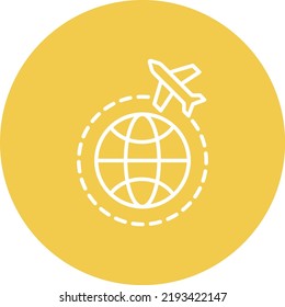 Imagen vectorial de icono de círculo de línea global. También se puede usar para aplicaciones web, aplicaciones móviles y medios impresos.