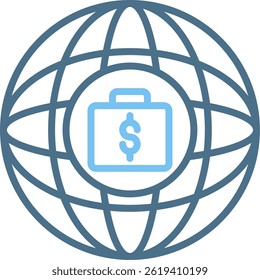 Global Line Two Colour Icon