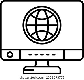 Design de ícone de vetor de linha global