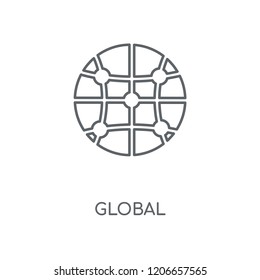 Global linear icon. Global concept stroke symbol design. Thin graphic elements vector illustration, outline pattern on a white background, eps 10.