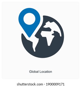 Global location or area icon concept