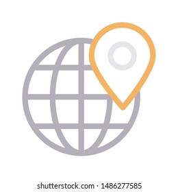 global location colour line vector icon