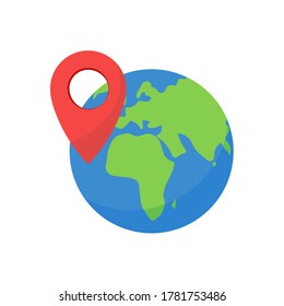 Global location. Earth vector illustration isolated on white background