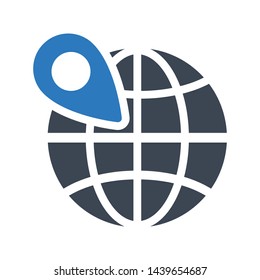global location glyph color vector icon