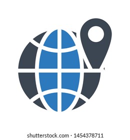 global location glyph colour vector icon