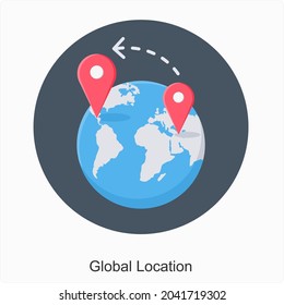 Global Location or GPS Icon Concept
