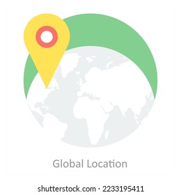 Global Location and location icon concept