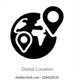 Global Location and location icon concept