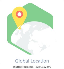 Global Location and location icon concept