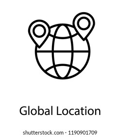 Global location in a icon is conceptualizing global communication