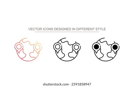 Global Location icon design with white background stock illustration