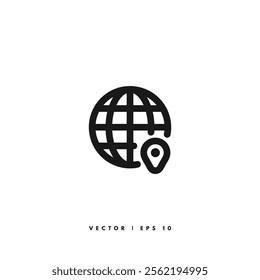 Global Location Icon. Editable Stroke