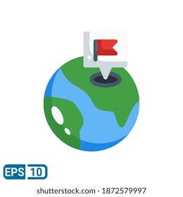 global location icon in flat style isolated on white background. Editable color. EPS 10