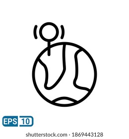 global location icon in line style isolated on white background. EPS 10