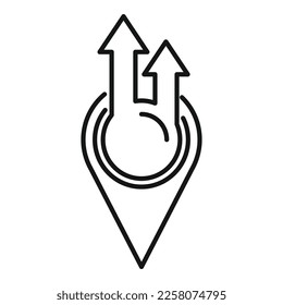 Global location icon outline vector. Eco agenda. United industry