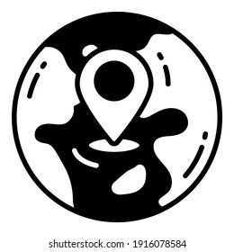 Global Location icon related Map location and navigation black icon. Traffic and travel vector icon.