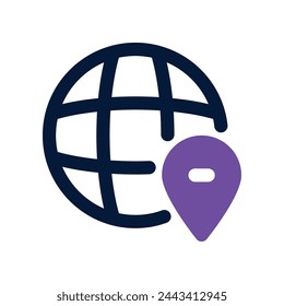 icono de ubicación global. icono vectorial de tono dual para su sitio web, móvil, presentación y diseño de logotipo.