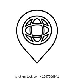 Global location line icon. outline design