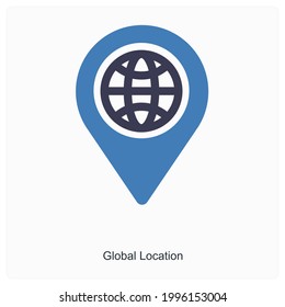 Concepto de icono de ubicación global o mapa 