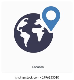 Global Location or Map Icon Concept 