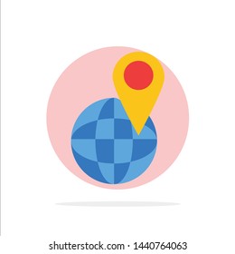 Global, Location, Map, World Abstract Circle Background Flat color Icon