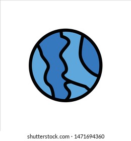 Global, Location, Map, World, Geography  Flat Color Icon. Vector icon banner Template