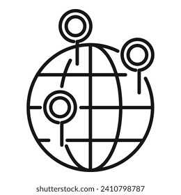 Global location market icon outline vector. Direct fusion. Management team