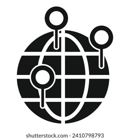 Global location market icon simple vector. Direct fusion. Management team