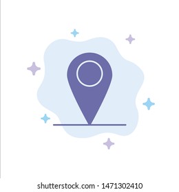 Global, Location, Pin, World Blue Icon on Abstract Cloud Background. Vector Icon Template background