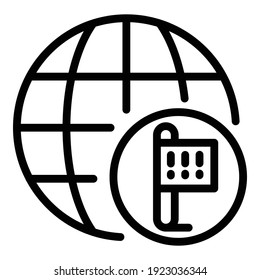 Global location protest icon. Outline global location protest vector icon for web design isolated on white background