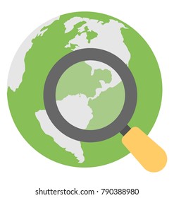 Global Location Search Flat Colored Icon

