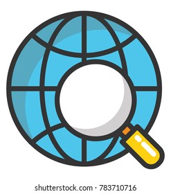 Global Location Search Vector Icon