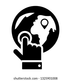 Global location solid icon design 