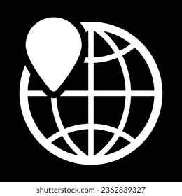 global location vector icon isolated on black background