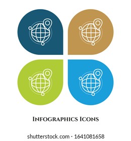 Global Location Vector Illustration icon for all purpose. Isolated on 4 different backgrounds.
