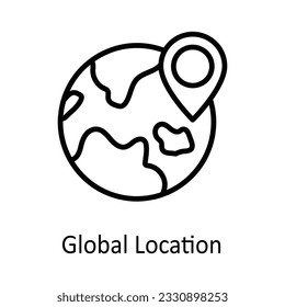 Global Location Vector  outline Icon Design illustration. User interface Symbol on White background EPS 10 File