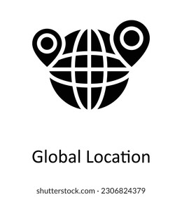 Global Location vector   Solid Icon Design illustration. Location and Map Symbol on White background EPS 10 File