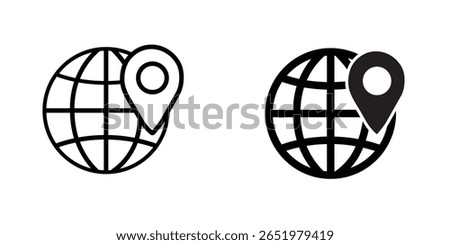 Global Location World Map International Presence Icon