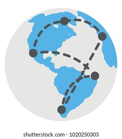 
Global locationing, branch offices flat icon
