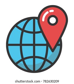 Global locationing service, Gps flat vector design concept