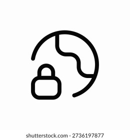 global lock icon sign vector