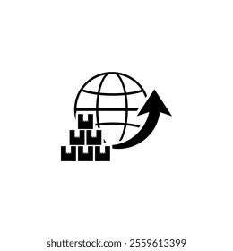 Global Logistic with arrow icon logo vector. Export import distribution icon vector