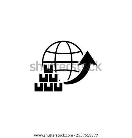 Global Logistic with arrow icon logo vector. Export import distribution icon vector