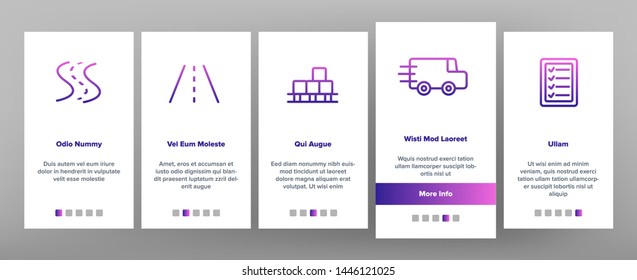 Global Logistic Department Linear Vector Onboarding Mobile App Page Screen. Logistic Management, Delivery Service Thin Line Contour. Distribution Business Pictograms Collection. Shipping Illustrations